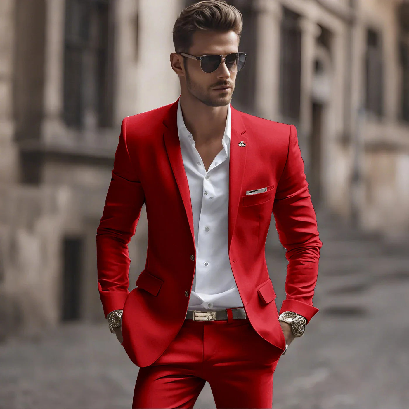 Summer White Men Suits Two Piece Fashion Notch Lapel Single Breasted Suit Slim Fit Elegant Smart Casual Groom Wedding Tuxedo