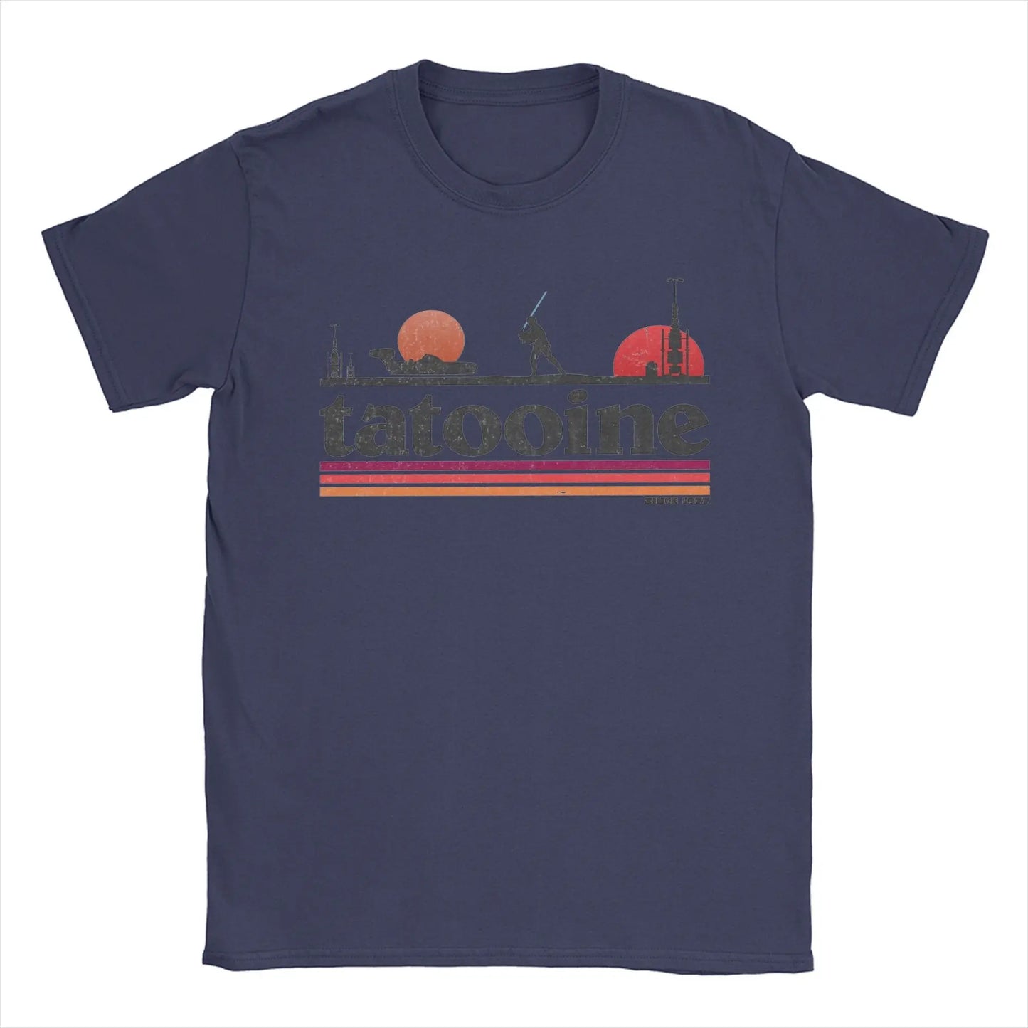 Casual Planet Sky Tatooine T-Shirts for Men Crewneck Cotton T Shirt  Short Sleeve Tee Shirt Classic Clothes