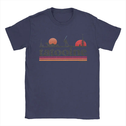 Casual Planet Sky Tatooine T-Shirts for Men Crewneck Cotton T Shirt  Short Sleeve Tee Shirt Classic Clothes