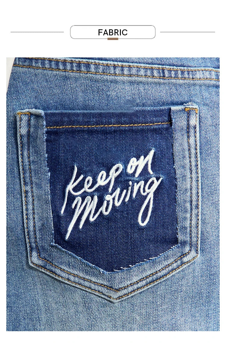 Minimalism 2024 Summer New Casual Denim Style Women Jeans Skirts Letters Embroidery Open Fork Female A-line Skirt 12442282