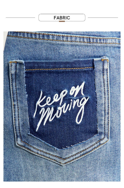Minimalism 2024 Summer New Casual Denim Style Women Jeans Skirts Letters Embroidery Open Fork Female A-line Skirt 12442282