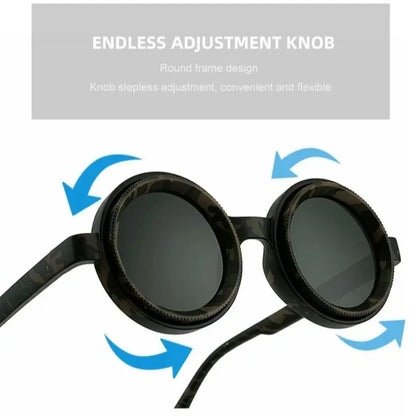 Fashion ND2-400 Adjustable Dimming Glasses 9 Level ND Filter Polarized Sunglasses UV400 Round Fishing Sunglasses Driving