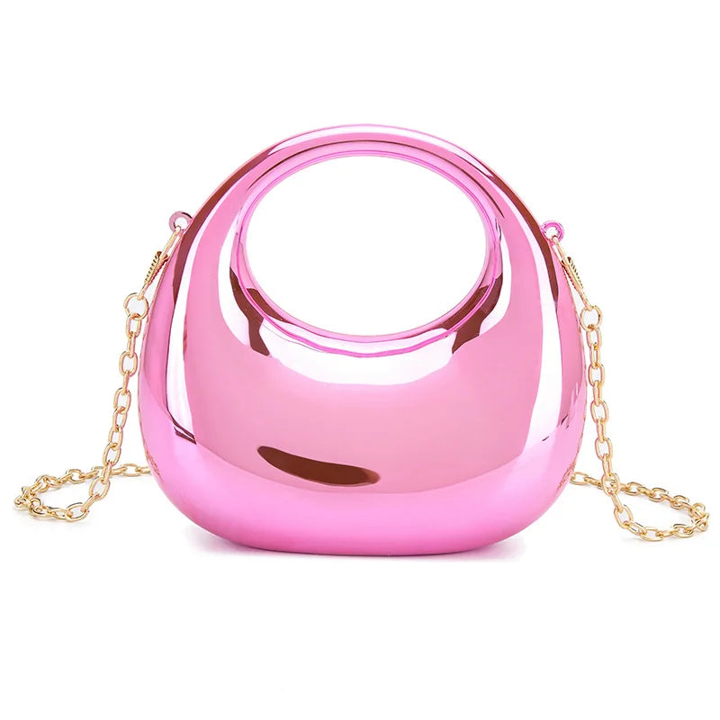 Mini Acrylic Dinner Bag Women's Crossbody Chain Handbag New Arrival Elegant Folded Underarm Bag with Magnetic Buckle Clutch