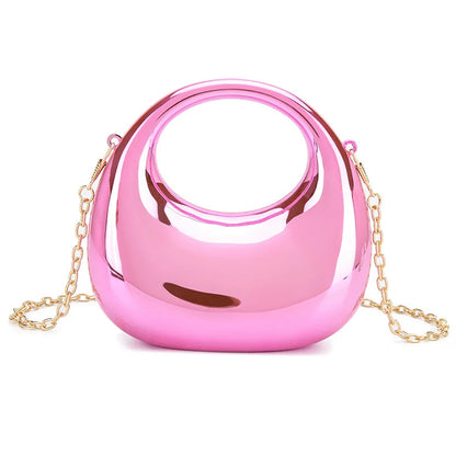 Mini Acrylic Dinner Bag Women's Crossbody Chain Handbag New Arrival Elegant Folded Underarm Bag with Magnetic Buckle Clutch