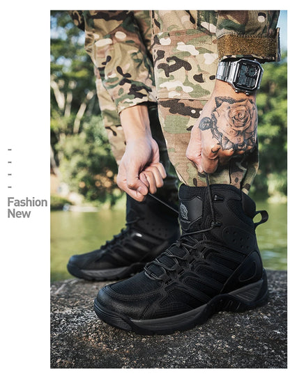 Fashion Men's Boots Comfortable High-top Boots Outdoor Non-slip Hiking Boots Lightweight Men Desert Boots Motorcycle Boots