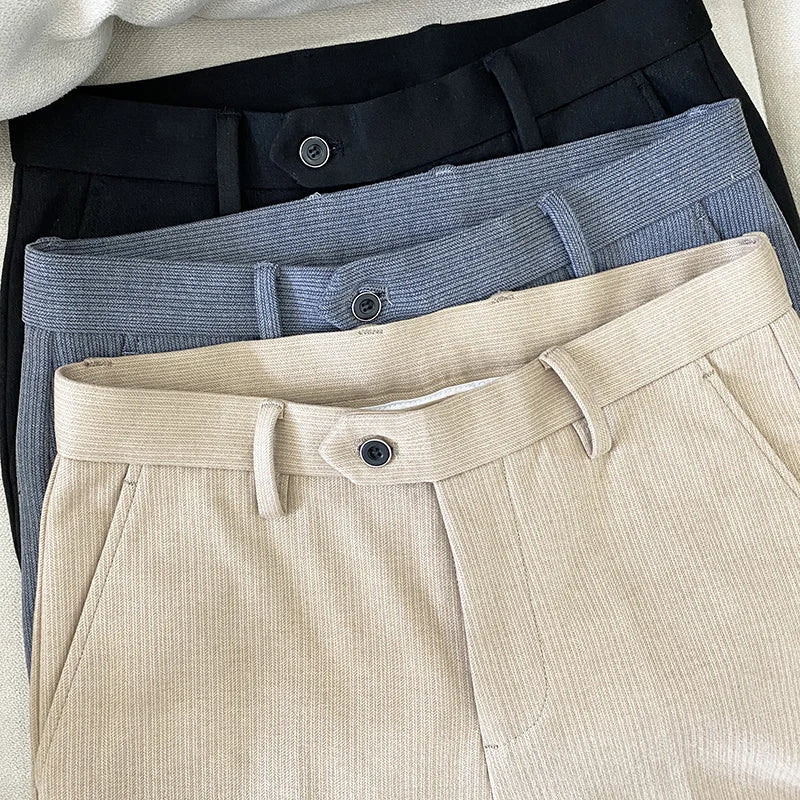 2025 Autumn Winter New Casual Woolen Suit Pants High Quality Slim Fit Dress Pants Men's Formal Business Office Social Trousers