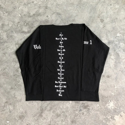 Vultures DONDA Kanye Quality Printed Long Sleeves 100%Cotton Casual Loose Oversized Tops T Shirt For Men