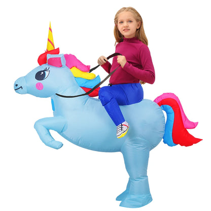 Kids Child Dinosaur Inflatable Costume Unicorn Dress Suits Anime Purim Halloween Party Cosplay Costumes for Boys Girls