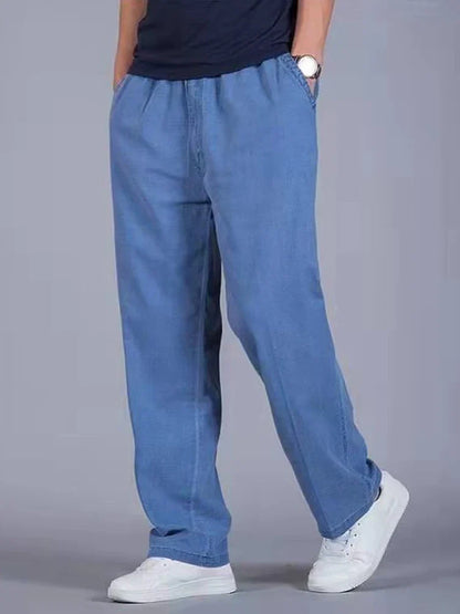Summer Linen Men Casual Pants Work Wear Office Thin Golf Straight Long Formal Suit Trousers Plus Size 5xl 2024 New