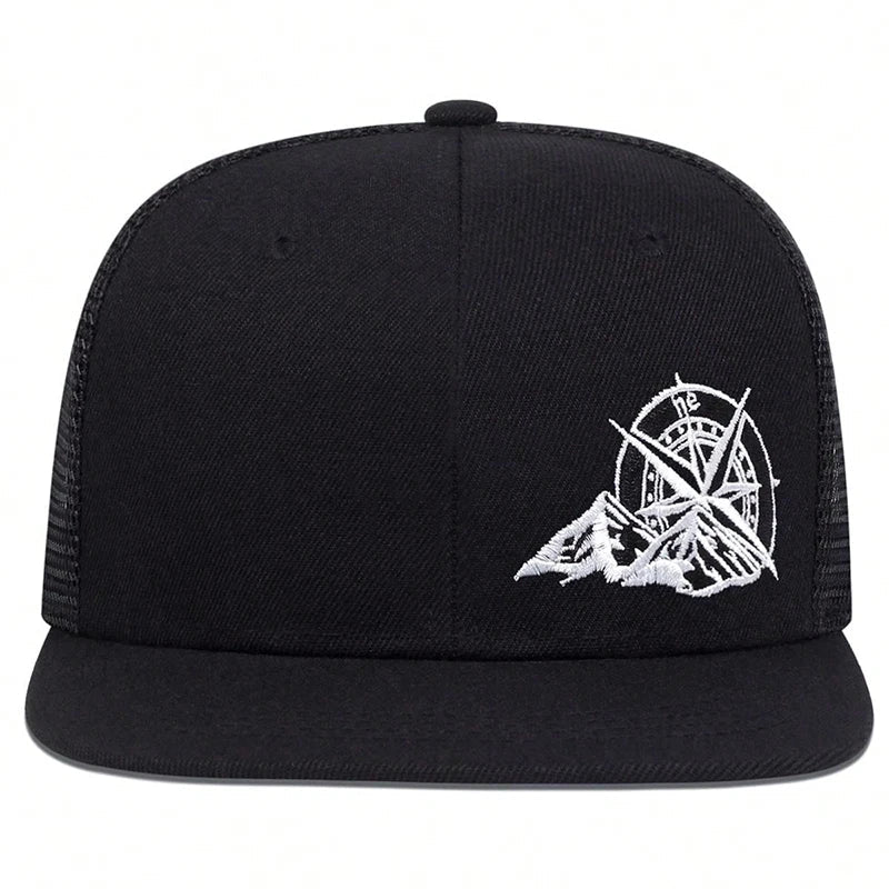 Unisex Compass Mountain Embroidery Hip-hop Hats Spring Autumn Outdoor Adjustable Casual Baseball Caps Sunscreen Hat