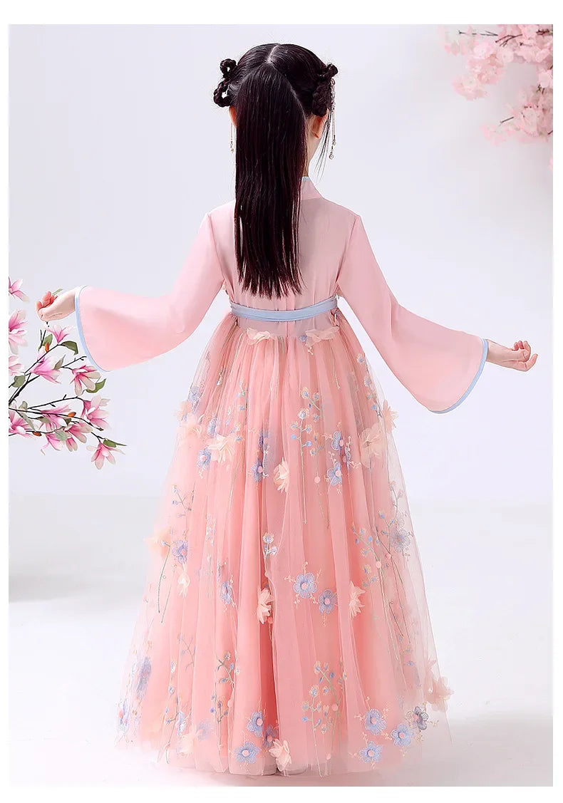 Girl Modern Hanfu Chinese Style Dress Halloween Fairy Kids Clothes Vestidos Traditional Cosplay Children Costume Girls Dresses