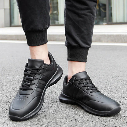 Casual Chef Shoes four Season new Lightweight Soft Sole Comfort Oil proof Men and Women's Chef Business Work Leather Shoe