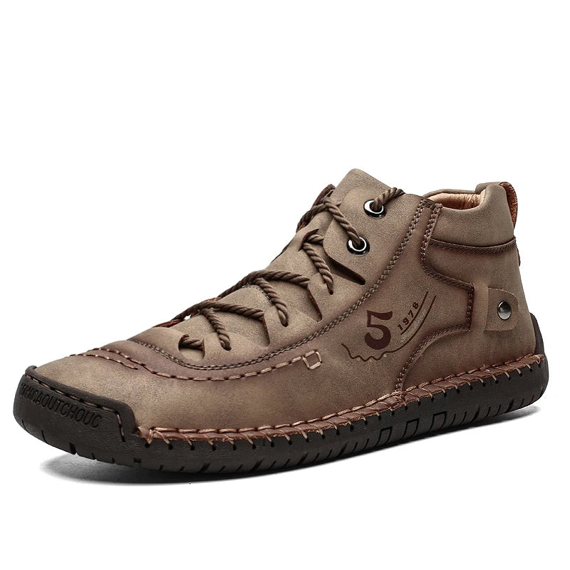 New Large-Sized 100% Cowhide Men's Boots Fashionable Casual Thick-Soled Breathable Men's Leather Shoes Outdoor Sports Chelsea