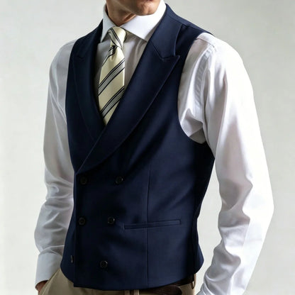 Men Vest Ivory Double Button With Lapel Waistcoat For Wedding Banquet Party Business Work Office Casual Daily Men Suit Vest