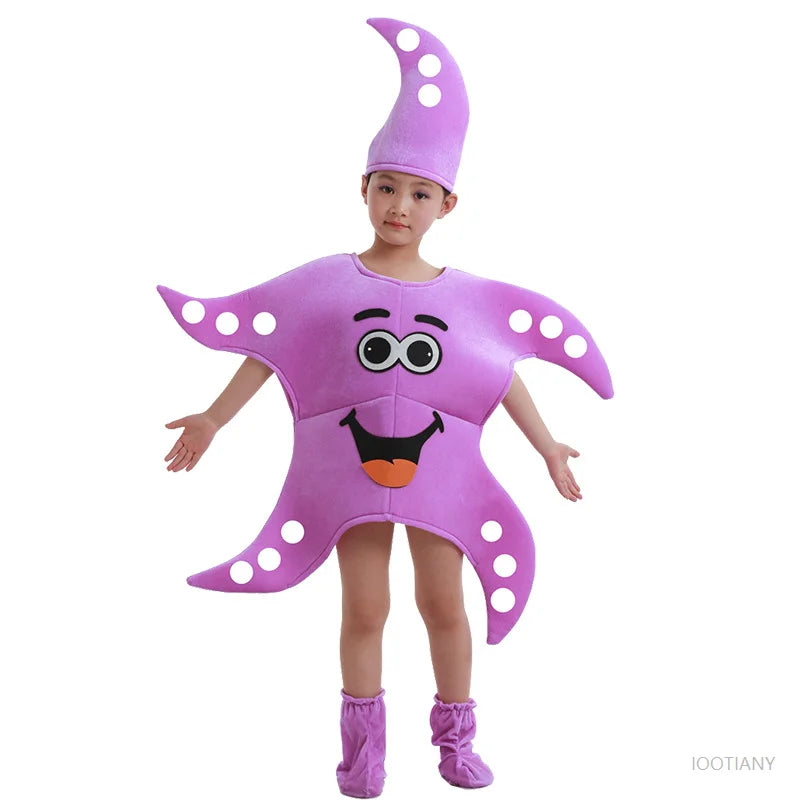 Children's Adorable Marine Animal Costumes Ocean-themed Party Outfits Starfish And Lobster Costumes Stage Performance Attire