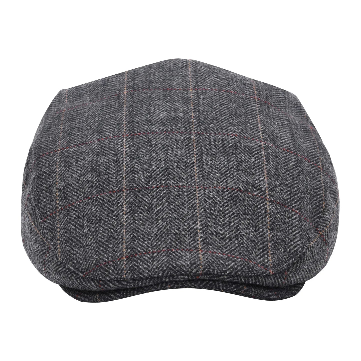 Men's Herringbone Flat Ivy Newsboy Hat Wool Blend Gatsby Cabbie Cap