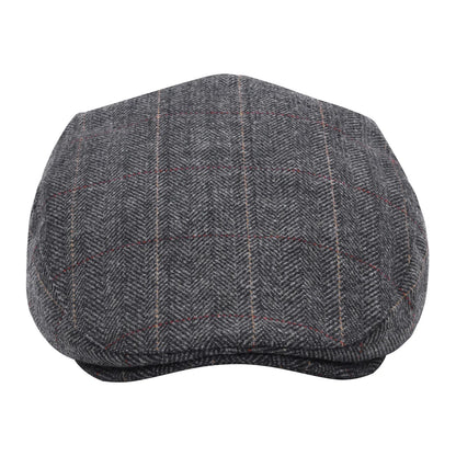 Men's Herringbone Flat Ivy Newsboy Hat Wool Blend Gatsby Cabbie Cap