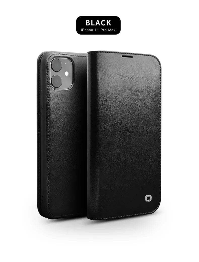 Luxury Thin Case for iPhone15 14 13 12 11 Pro Max Mini Genuine Leather Fashion Cover for XR XS Max 7 8 14 Plus Card Slot