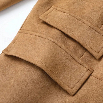 Autumn Winter Men'S Casual Blazer Jacket Stand Collar Long Sleeve Solid Color Single Breasted Button Fashion Jackets