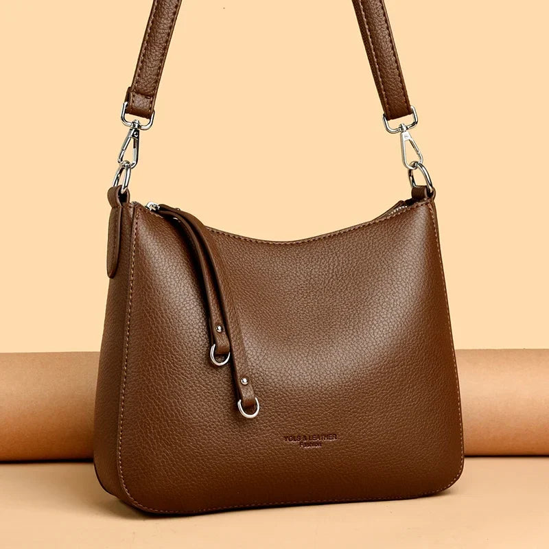 New Luxury Designer Handbag Solid Color PU leather Women Shoulder Bag Casual Crossbody Bags for Women New Zipper Messenger Bag