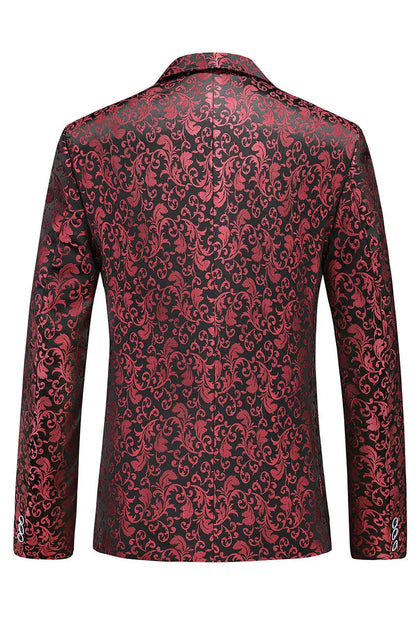 2026 New Men's Red Single-breasted V-neck Blazer Coat, Asian Fit Wedding Party Dress Jacket M-6XL New Arrivals
