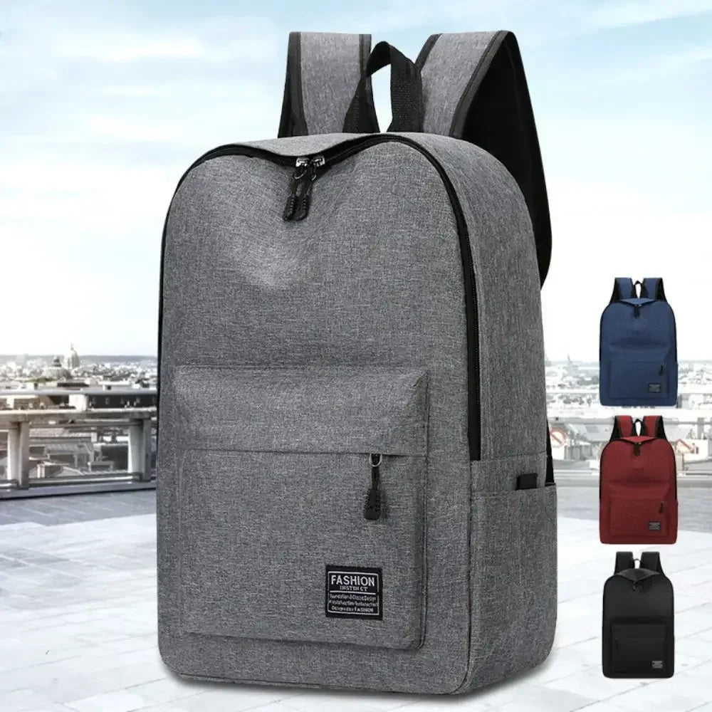 15 inches Versatile Backpack Trendy Washable Oxford Cloth Computer Bag Black Grey Blue Red School Student Backpack Unisex