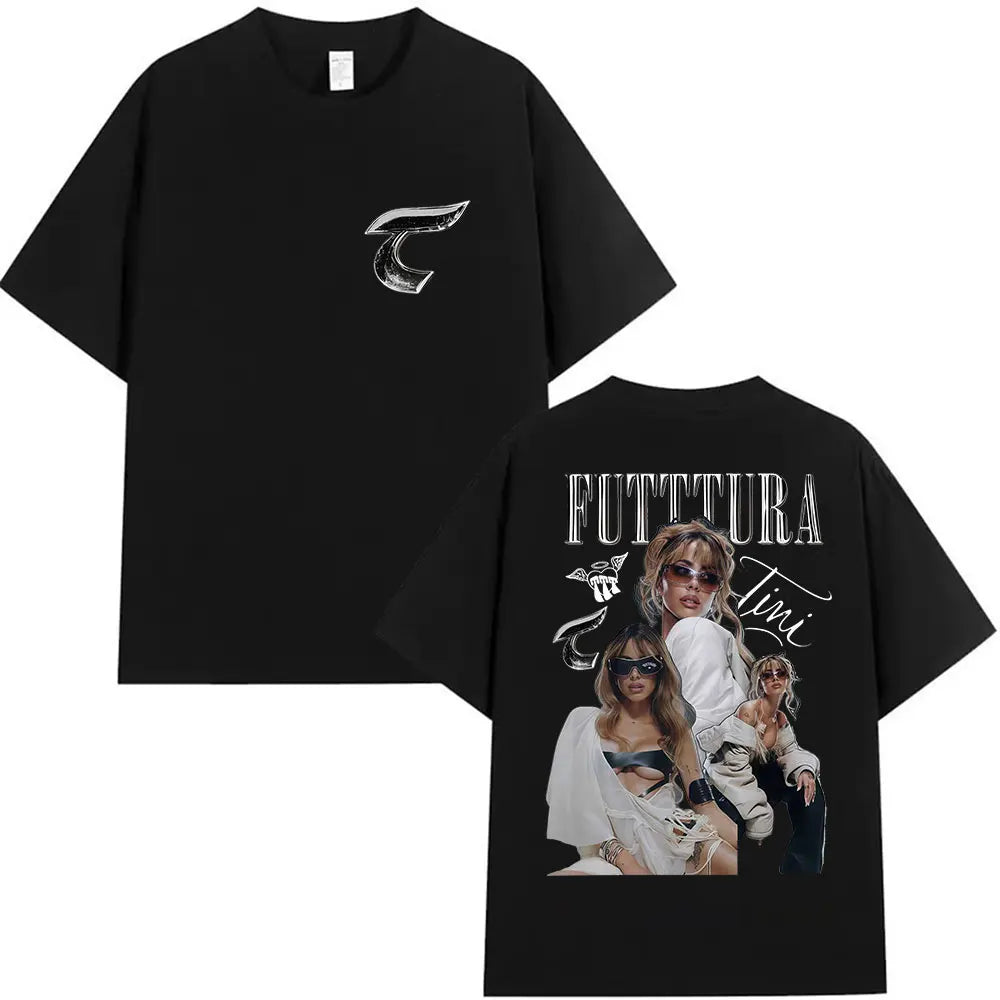 Singer TINI STOESSEL Futtura Tour New Album 2025 Graphic T-shirts Men Women Fashion Harajuku Short Sleeve Cotton Tees streetwear