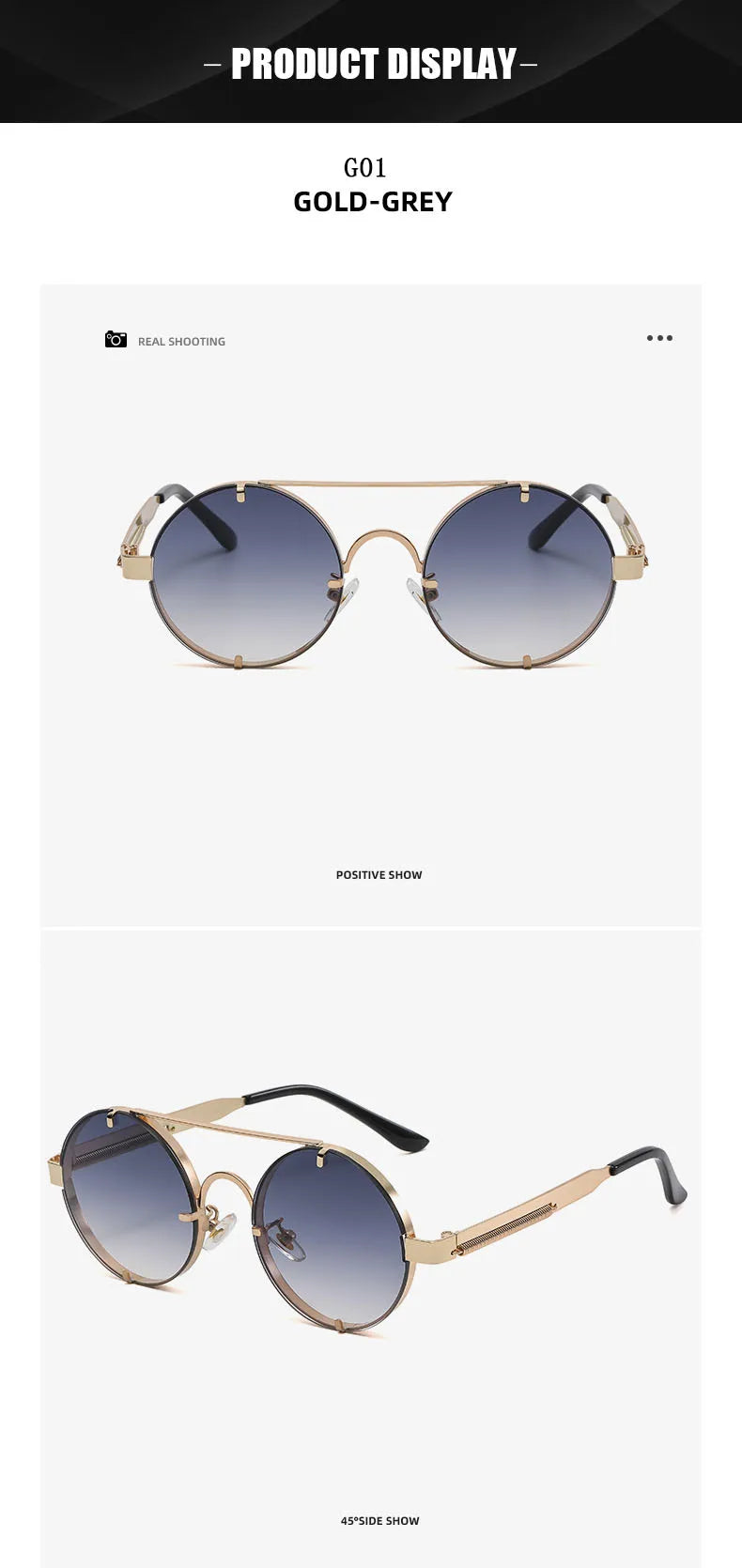 Round Steampunk Sunglasses For Men Fashionable Punk Sunglasses Women Trendy Vintage Fashion Glasses Retro Gafas De Sol Hombre
