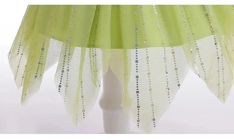 Children Fancy Girls Elf Cosplay Fairy Princess Dress For Kids Carnival Birthday Party Gift Halloween Christmas Dress Up Costume