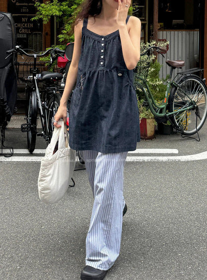 Korean Sle ort Denim Overalls Women's Faionable Summer Dr Vest Dr No Brand Commute Sle 00% Other Material