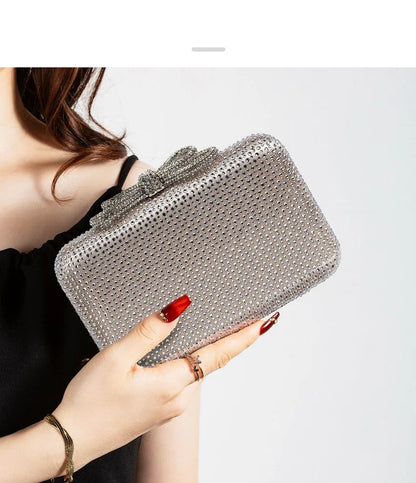 Diamond Evening Bag Clutch Silk Fabric New Crossbody Shoulder Fashion Luxury Brand Vip Women's Purses Bags Casual Party Handbag