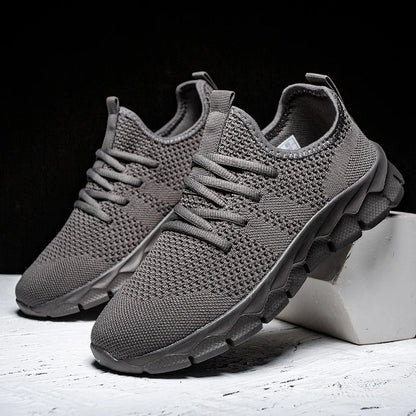 Men's shoes Four Seasons new plus size Flying weaving Lightweight Breathable Casual Sports Shoes Soft Sole Outdoor Running Shoes