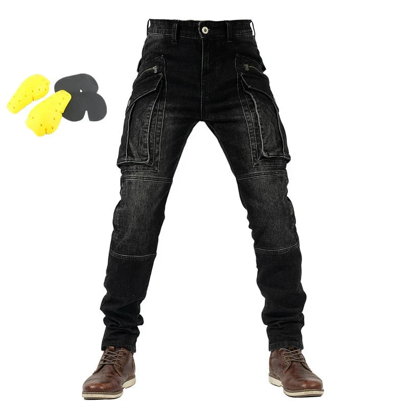 New Autumn Men Pants Casual Tactical Jeans Male Multiple Pockets Cargo Pant Casual Straight Dimem Jeans Trousers Plus Size S-4Xl