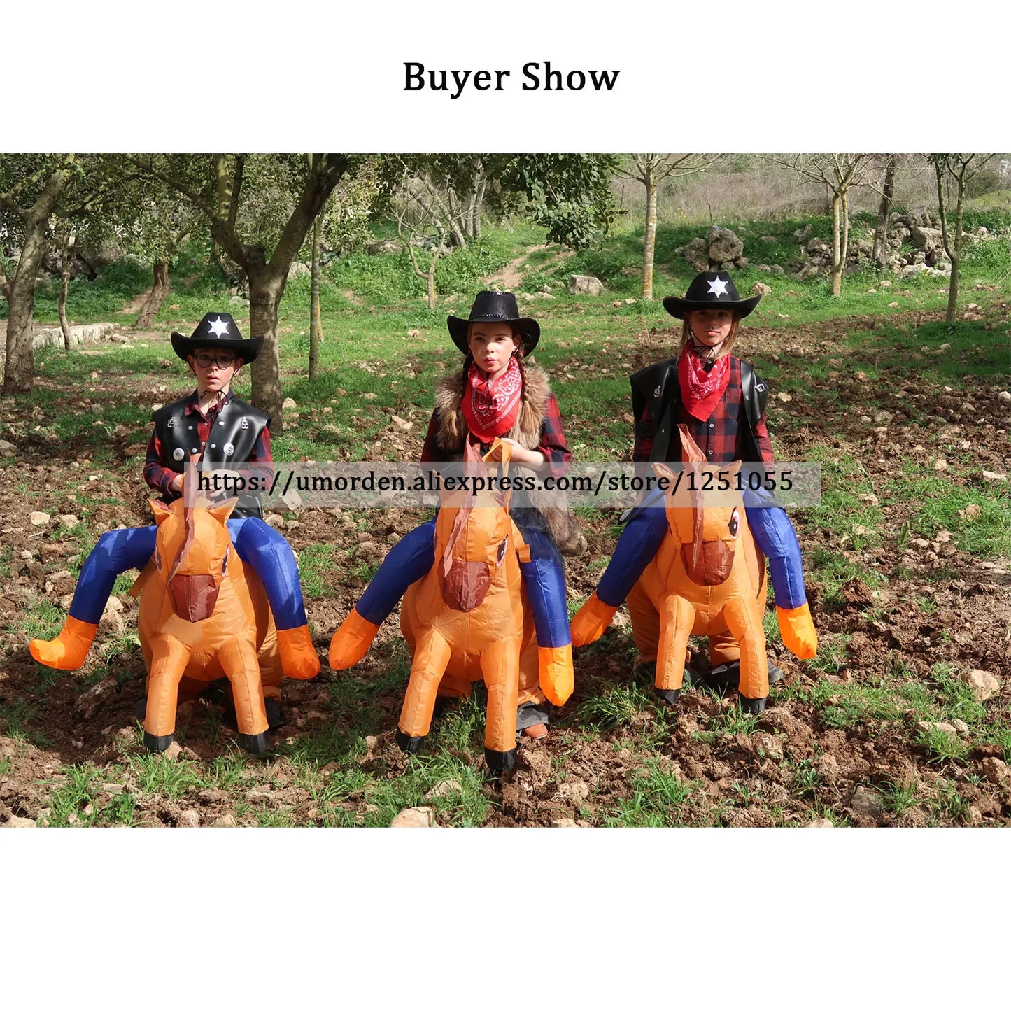 Kids Child Inflatable Horse Costume Girls Boys Funny Halloween Purim Party Inflated Garment Disfraces