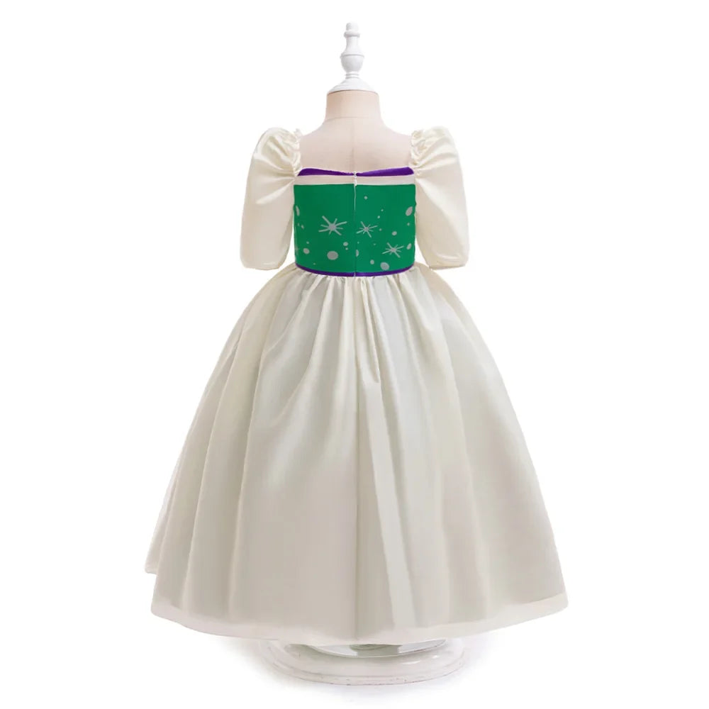 Little Mermaid Ariel Princess Costumes Young Girls Purple Dress Kids Cosplay Carnival Gown Birthday Tutu Dresses Summer New Wear