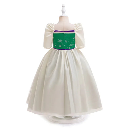 Little Mermaid Ariel Princess Costumes Young Girls Purple Dress Kids Cosplay Carnival Gown Birthday Tutu Dresses Summer New Wear