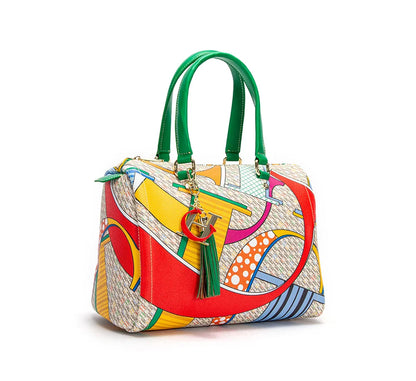 Colorful Print Design Spacious New-Style Women's Tote Bag Unique Prints Fashionable Women's Clutch Bag