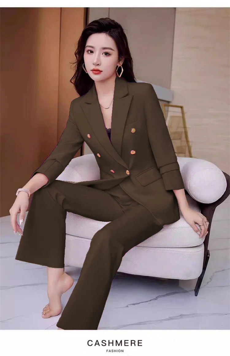 New Advanced Design Women's Suit Jacket Korean Style Spring Autumn Professional White Collar Small Western Clothes