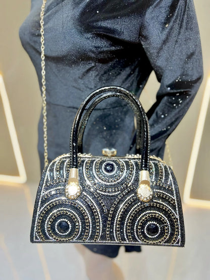 New Dinner Handbag Luxury Brand Diamond-encrusted Sparkling Dinner Party Handbag Fashion Trend Women's Shoulder Crossbody Bag