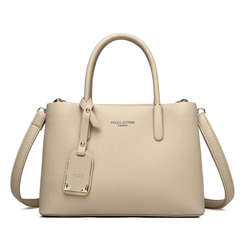 Solid Color pu leather Zipper Sweet Ladies Tote Bags on Sale 2025 High Quality Large Capacity Concise Shoulder Bags for Women