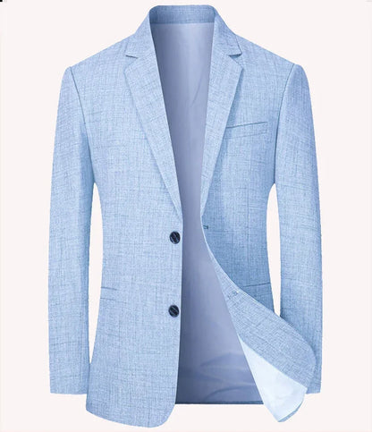 Brand Middle Aged Men Blazers Jacket 2026 Spring Autumn Two Buttons Business Casual Blazer Male Minimalist Mans Clothing