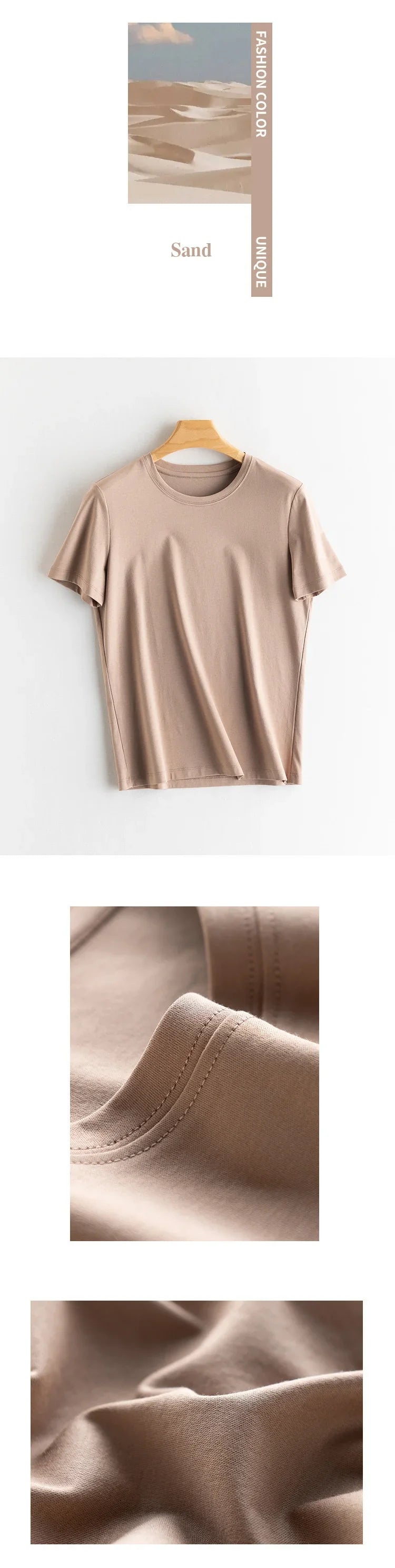 Women Solid T shirts, Silk Cotton Blend, O Neck, Short Sleeved Solid Tee,2025 Summer Candy Colors Basic Cozy Top Green