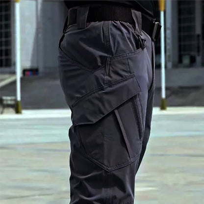 Men's Tactical Cargo Pants Military Style Joggers with Multiple Pockets Outdoor Elastic Waist for Spring Autumn Hiking Camping