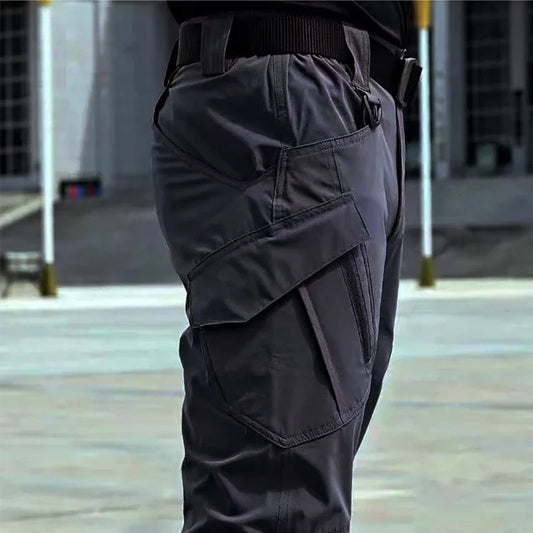 Men's Tactical Cargo Pants Military Style Joggers with Multiple Pockets Outdoor Elastic Waist for Spring Autumn Hiking Camping