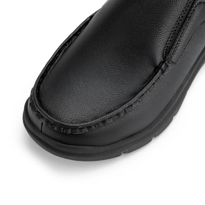Men's Shoes Wide Width Leather Slip-On Casual Shoes Lightweight For Swollen Feet with Arch Support Pain Relief