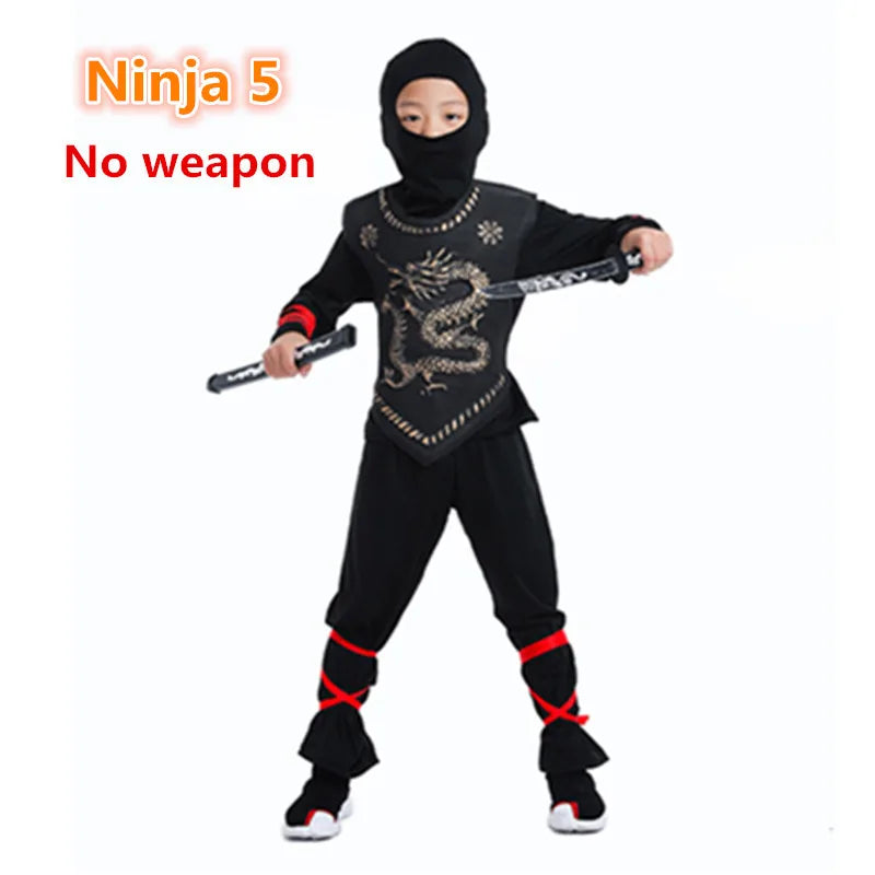 Kids Costume Ninja Cosplay Boys Birthday Party Fancy Dress Children Carnival Suit Clothing