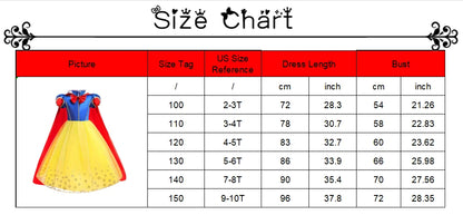 Girls Snow White Dress Kids Princess Dress Up Costumes Toddler Snow White And Huntsman Cosplay Clothing Birthday Party Outfits