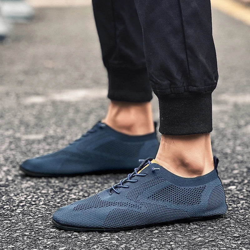 Summer Men Shoes Mesh Flat Outdoor High Quality Walking Shoes Comfortable Lace Up Breathable Non Slip Casual Man Shoe