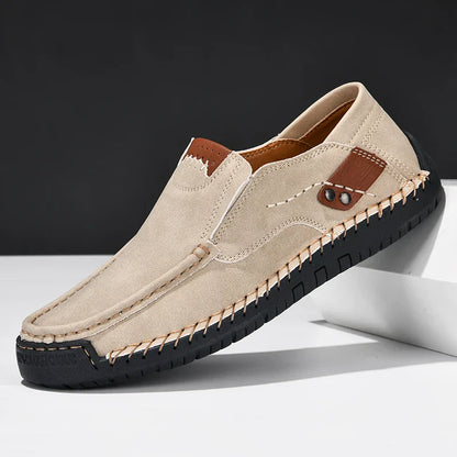 Handmade Leather Men Shoes Casual Comfortable Slip On Loafers Men Leather Shoes Flats Moccasins Walking Shoes Fall Dropshipping