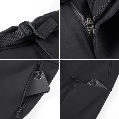 Autumn Hiking Pant Men Waterproof Soft Shell Pant High Elastic Outdoor Cycling Fishing Trousers Multi Pocket Windproof Trousers